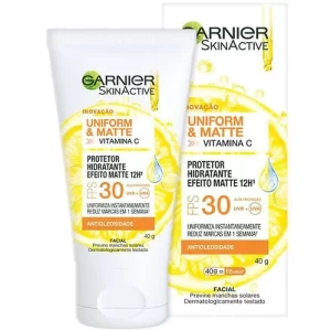 Protetor Hidratante Facial Garnier Uniform & Matte Vitamina C FPS 30 – 40g